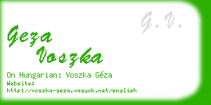 geza voszka business card